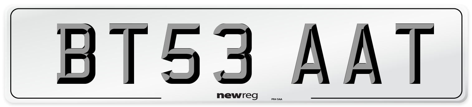 BT53 AAT Number Plate from New Reg
